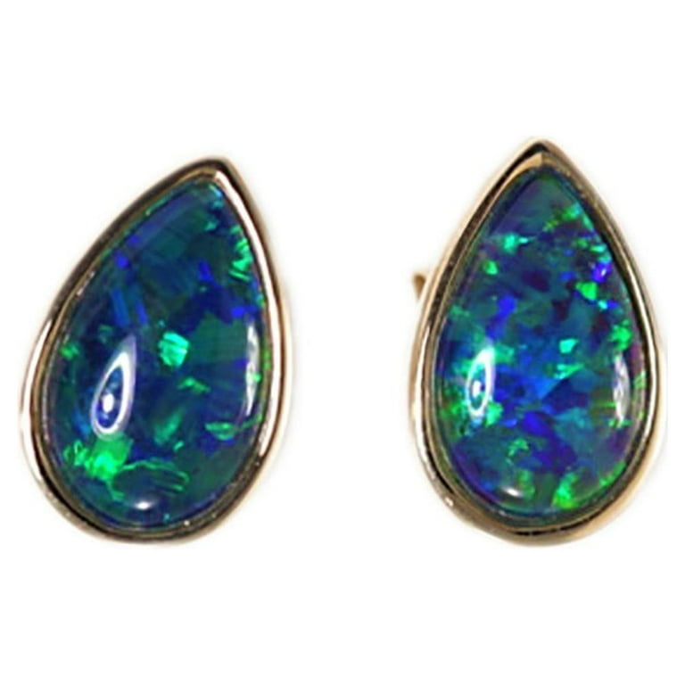 Genuine black store opal earrings