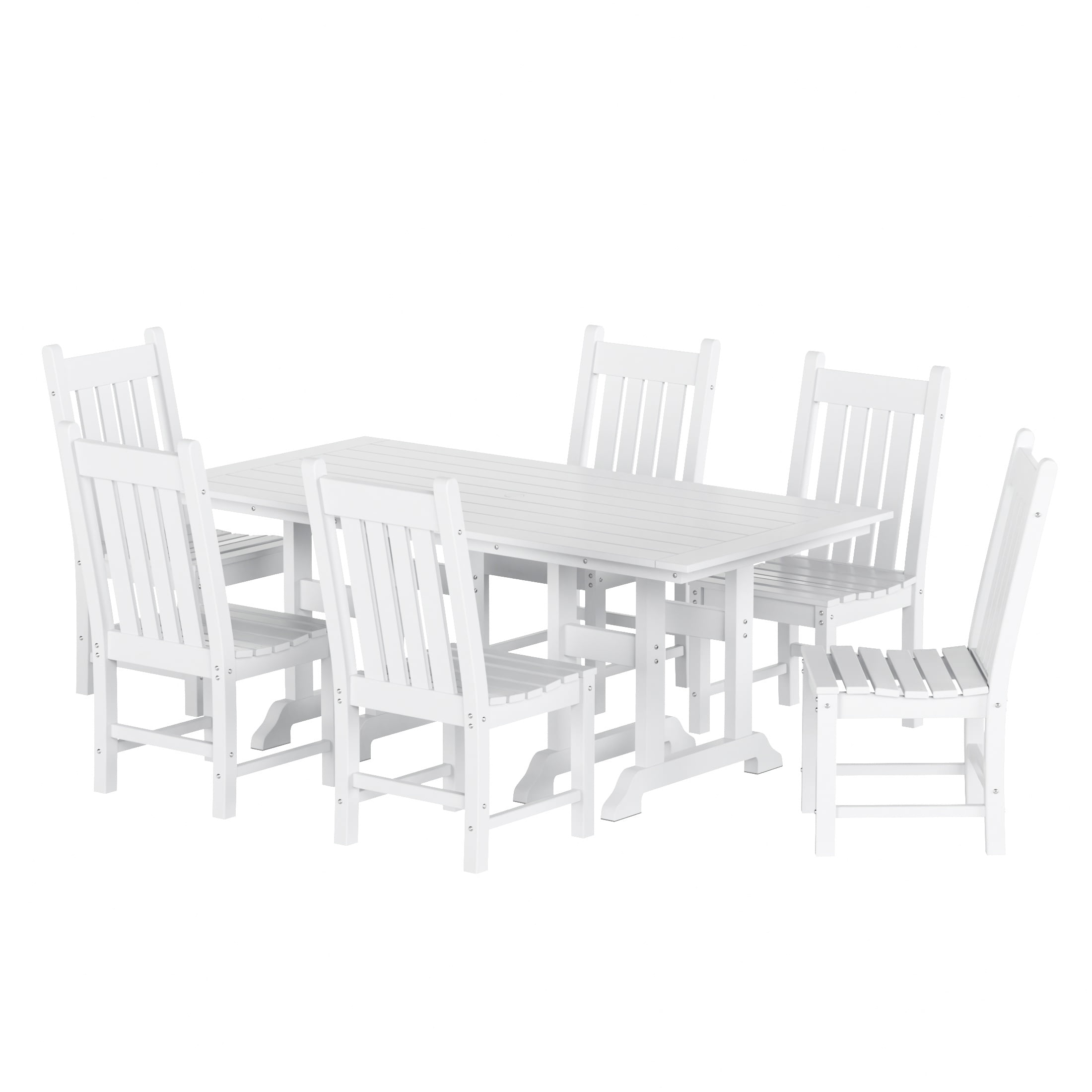 WestinTrends Malibu 7 Piece Patio Dining Set, All Weather Poly Lumber