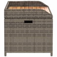 thumbnail image 3 of vidaXL Storage Bench Grey 100x50x52 cm Poly Rattan and Acacia Wood, 3 of 5