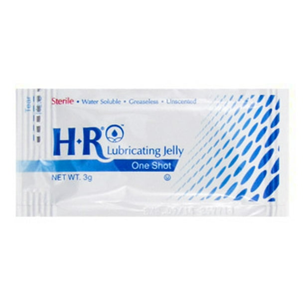 HR One Shot Lubricating Jelly 3 Gram Individual Packet Sterile Box of