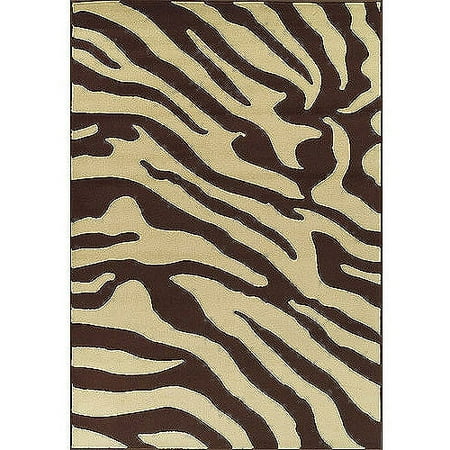 Carlisle Collection Zebra Area Rug, Brown and Beige