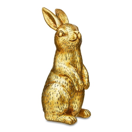 Easter Standing Metallic Gold Resin Bunny, 7", by Way To Celebrate