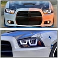 thumbnail image 3 of Spec-D Tuning Dual Halo LED Glossy Black Smoke Projector Headlights Compatible with 2011-2014 Dodge Charger, Left + Right Pair Headlamps Assembly, 3 of 7