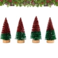 thumbnail image 1 of 4 piezas de miniárboles de Navidad para decorar, pequeños árboles de cepillo de botella con base de madera, árboles de Navidad artificiales para mesa de pueblo, hogar, habitación, fiesta,, 1 of 5