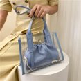 thumbnail image 4 of Sywqhk Bolso De Pvc Transparente + Bolsos De Mano De Caramelo De Pu Bolsos De Compras De Hombro Para Mujer (Azul) Sywqhk Para estrenar, 4 of 9