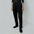 thumbnail image 5 of Letdown Women Footed Pants Winter Warm Footies Loungewear Bottom with Pockets Elastic Waist Thermal Pajamas Pant (Black,L), 5 of 9