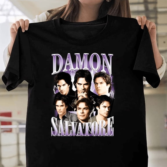 Damon Salvatore Ian Somerhalder The Vampire Diaries TVD Mystic Falls Fan Unisex Graphic T-Shirt Soft Cotton, Sizes S-5XL