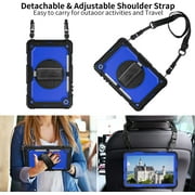 Galaxy Tab S6 Lite 10.5 Case, P610 615 Case, Allytech Silicone Impact-Resistant Kids Friendly With Shoulder Strap Kickstand Shockproof Case Cover for Samsung Galaxy S6 Lite 10.4, Blue