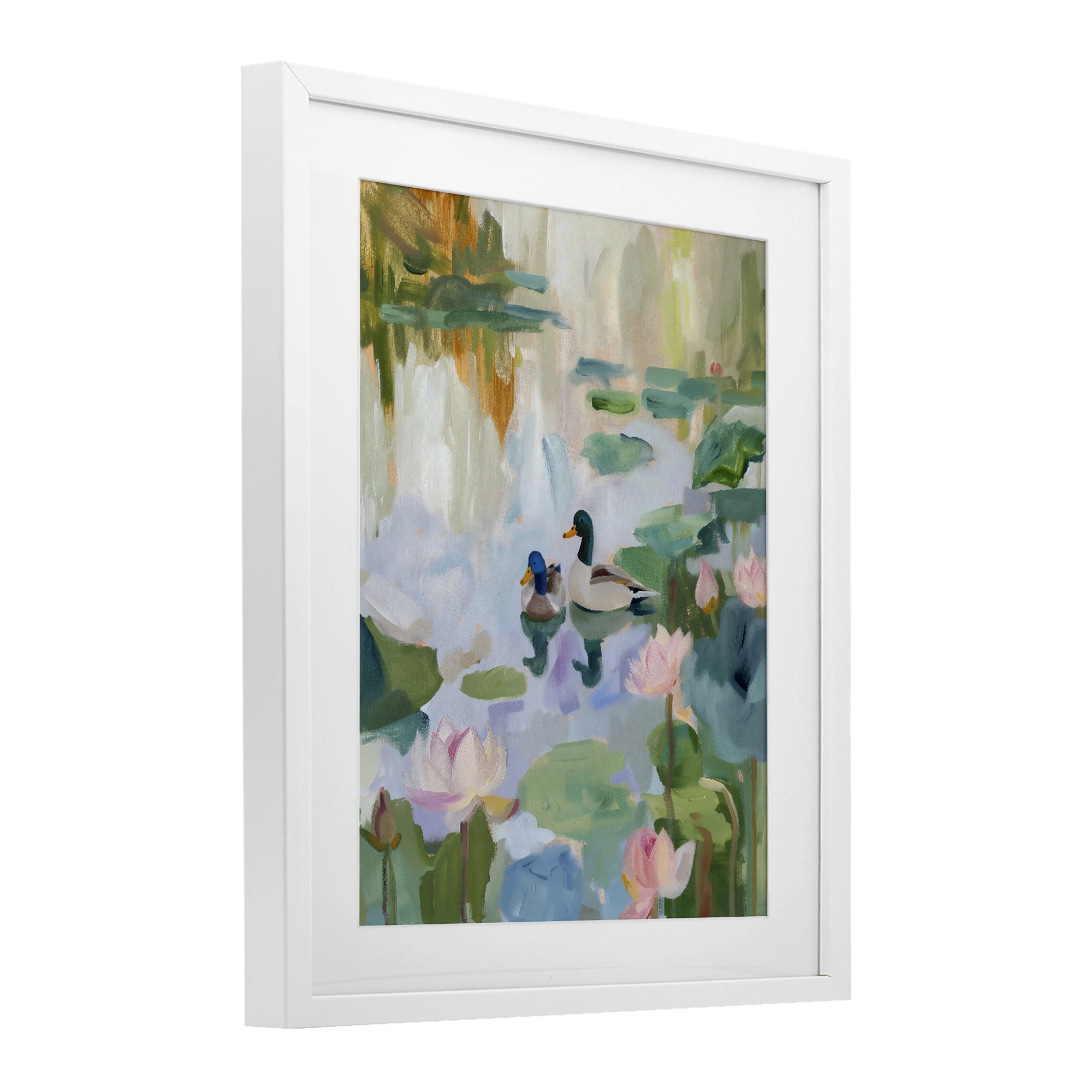 Stupell Industries Duck Pond During Tranquil Morning White Framed Print Under Glass, design by The Prints Vibe
