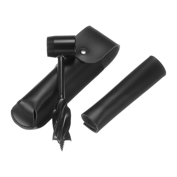 Uxcell Survival Tool for Bushcraft Settlers, Hand Auger Wrench W PU Black Protective Case for Outdoor [Black]