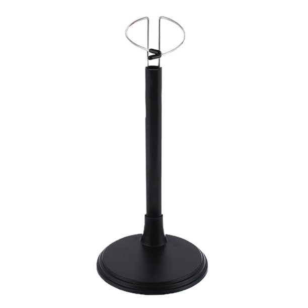 Base de exhibición de oso de peluche con forma de anillo de metal, soporte para estante, accesorio 35 cm negro