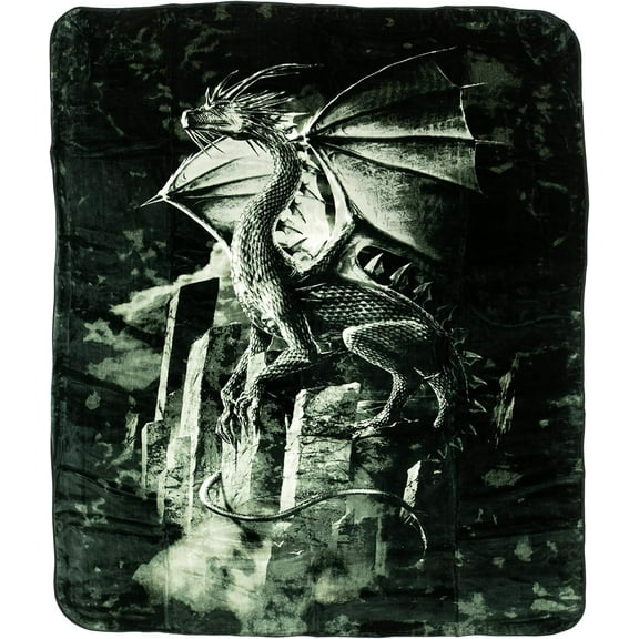 Silver Dragon Mink Plush Blanket Queen Size - Signature Collection - 79 x 95