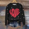 thumbnail image 2 of Womens Cat Paw Heart Sweatshirts for Valentine's Day Oversized Crewneck Raglan Shirt Pullover Tops, 2 of 4