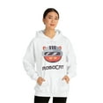thumbnail image 4 of Unisex Heavy Blend™ Hooded Sweatshirt ROBOCAT is A robot resembling a cat, 4 of 9