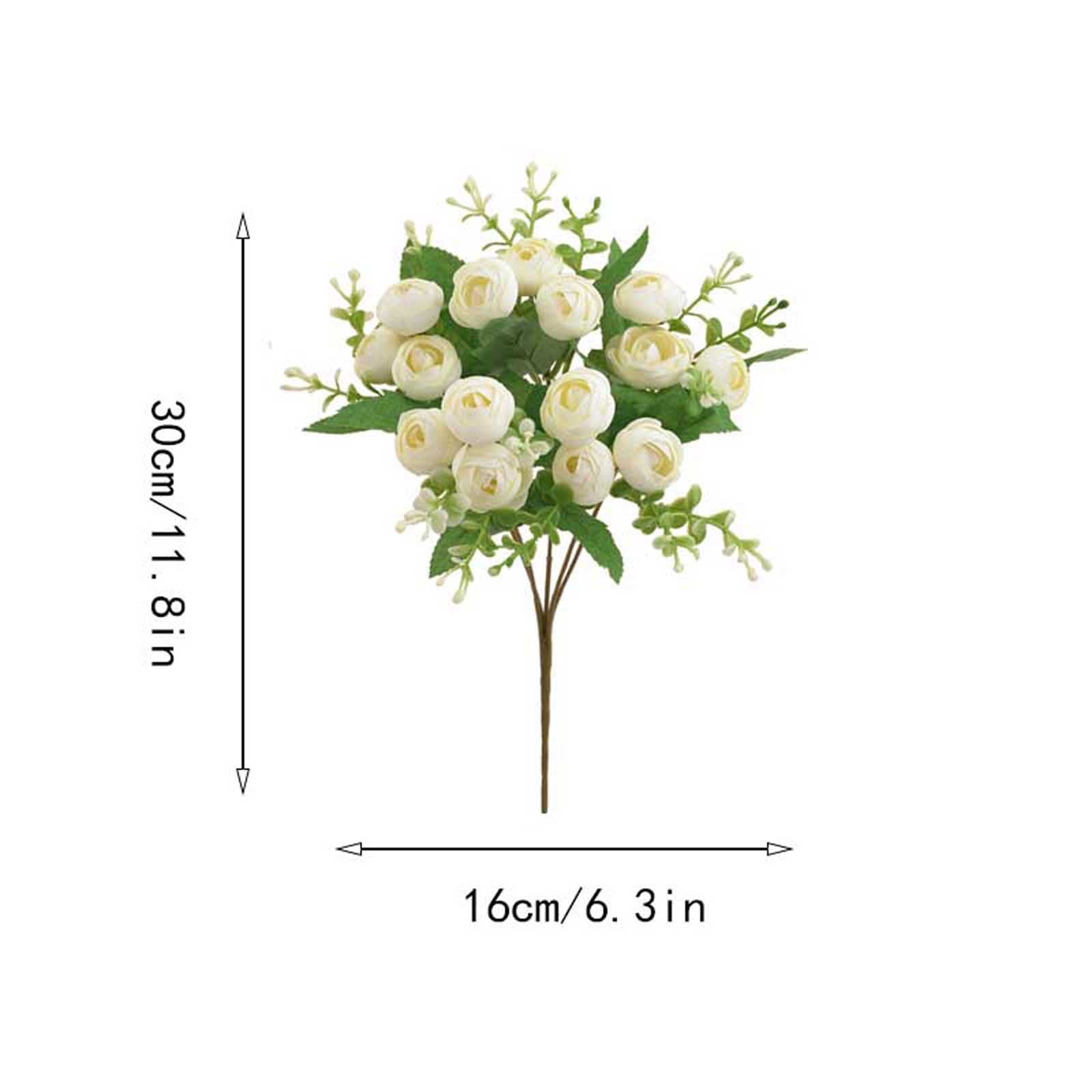 Clearance Under $5.00 Artificial Flower, Faux Silk Mini Ranunculus Flowers for DIY Bouquet, Silk Floral Stems Fake Baby Breath Eucalyptus for Centerpieces Arrangements Bridal Shower Decorations