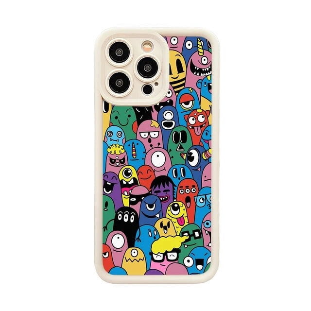 Creative Cartoon Phone Case For iPhone 15 14 13 11 12 Pro Max 7 8 Plus X XS Max XR Shockproof Liquid Silicone