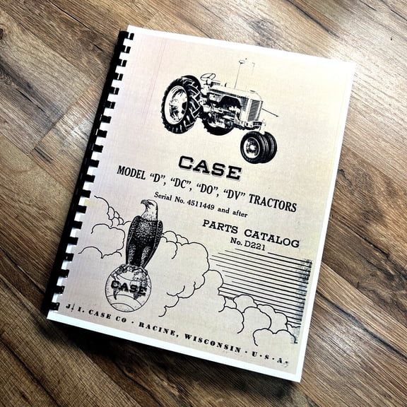 J.I. CASE D DC DO DV TRACTORS PARTS MANUAL CATALOG BOOK S/N 4511449 and up