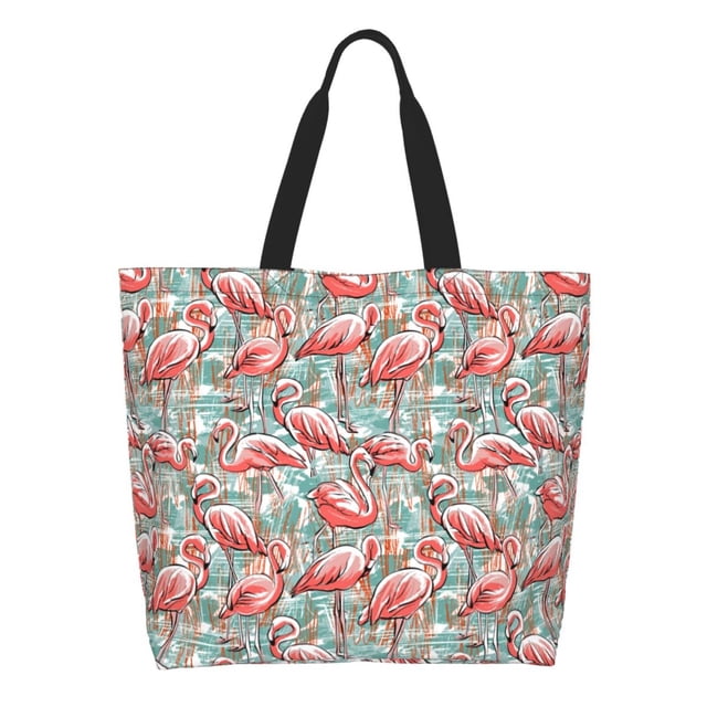 Balery Pink Flamingo Bolsa Tote Estilo Estético con Cremalleras, Bolsa de Hombro, Bolsa de Compras Grande y Plegable