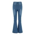 thumbnail image 4 of Stretch High Bottoms Jeans Women's Bell Flare Waisted Trousers Women's Jeans Woman Pants Size 14, 4 of 5