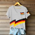 thumbnail image 4 of Women's Germany Football Graphic T-Shirt, V-Neck Casual Letter Print T-Shirt, Fashion Short Sleeve Graphic Tee, Summer Daily Lightweight Tops for Soccer Tournament 2026 White Size: 2XL, 4 of 4