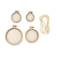 thumbnail image 1 of CIMAXIC 5 Pcs Cross Stitch Fixing Frame Embroidery Mini Wood Hoops DIY Wooden Stitch for Crafting Sewing Stitching (2.5cm, 3cm, 4cm, 5cm Round Shape Style, Gold Bead Chain),1.97"X1.97"X0.39", 1 of 3