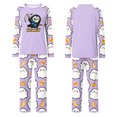 thumbnail image 4 of Matching Family Halloween Pajamas Set - 2 piece Ghost Print Long Sleeve Tops + Pants Outfit Sets,Casual Halloween Pajamas Sets for Family Holiday Night for S Pjs, 4 of 4