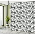 thumbnail image 5 of Ambesonne Floral Shower Curtain, Repeating Plants and Petals, 69"Wx84"L, Pale Taupe Charcoal Grey, 5 of 5