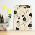 thumbnail image 2 of FORMRS Acrylic Clipboard with Low Profile Clip Standard A4 Letter Size, 12.5" x 9", Small Black Flowers, 2 of 8