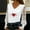#0206-White, variant on Uootdi Love Heart Print Tops for Women V Neck Embroiderd Mesh Long Sleeve Blouse Patchwork Dressy Business Casual Tops Elegant Office Shirts Gift
