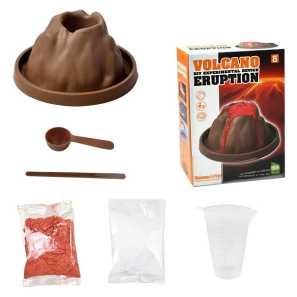 VISALY Kit de ciencia de volcanes para niños, juguetes, experimentos científicos, actividades, bricolaje, construcción de volcán en erupción, geología, química, regalos para niñas y niños, más de 20