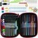 thumbnail image 1 of 100 Uds DIY 22 tamaños ganchos de ganchillo agujas puntos caja de artesanía de tejer conjunto de herramientas de costura herramientas de costura con bolsa de almacenamiento JFHHH pequeña, 1 of 4