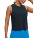 thumbnail image 1 of Musculosa corta CRZ YOGA de algodón Pima con cuello alto azul marino XS, 1 of 6