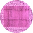 thumbnail image 1 of Ahgly Company Indoor Round Abstract Purple Contemporary Area Rugs, 5' Round, 1 of 4