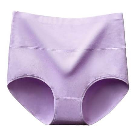 Jiyugala Plus Size Cotton Women s Panties Tummy Tucking & Lifting High Waisted Panties Panties for Women L