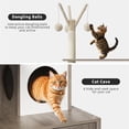 thumbnail image 3 of Garvee Cat Tree with Litter Box Enclosure, All-in-One Modern Cat Tower with Scratching Post, Dangling Balls, Cat Basket & Top Perch - Grey, 3 of 8