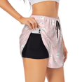 thumbnail image 2 of Bixox Women's Cute Bunny pattern 2 in 1 Running Shorts - Lightweight Athletic Workout Gym Yoga Shorts Liner with Pockets - Small, 2 of 7