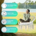 thumbnail image 2 of Chair Rope Swing Hanging Cotton Kits, Macrame Hammock with Hand-Woven Rope, Steel Spreader Bar Anti-Slip Rings,Gray,, Durable, Soft, Comfortable, for Outdoor Yard, 2 of 7