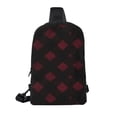 thumbnail image 3 of Chest Bag Dual Pocket 11.8×7.7×2.4in Waterproof Double-Pocket Large Capacity With No Inner Pouch Pockets And Double Drawstrings Argyle Plaid Darkred_4, 3 of 8