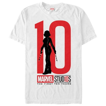 Marvel Men's 10 Anniversary Black Widow T-Shirt (Top 10 Best Marvel Villains)