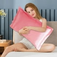 thumbnail image 4 of Solid Color Faux Silk Pillowcase Silk No Zipper Envelope Pillow Pillow Cover, 4 of 7