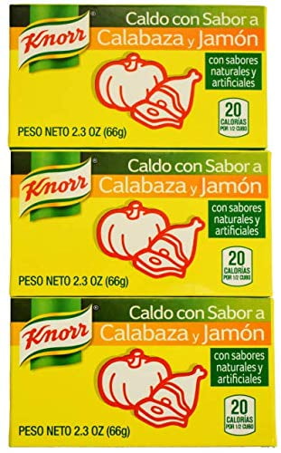 Knorr Ham and Pumpkin Bouillon Cubes 6 Count (Pack of 3) - Knorr Caldo con Sabor a Calabaza y Jamon