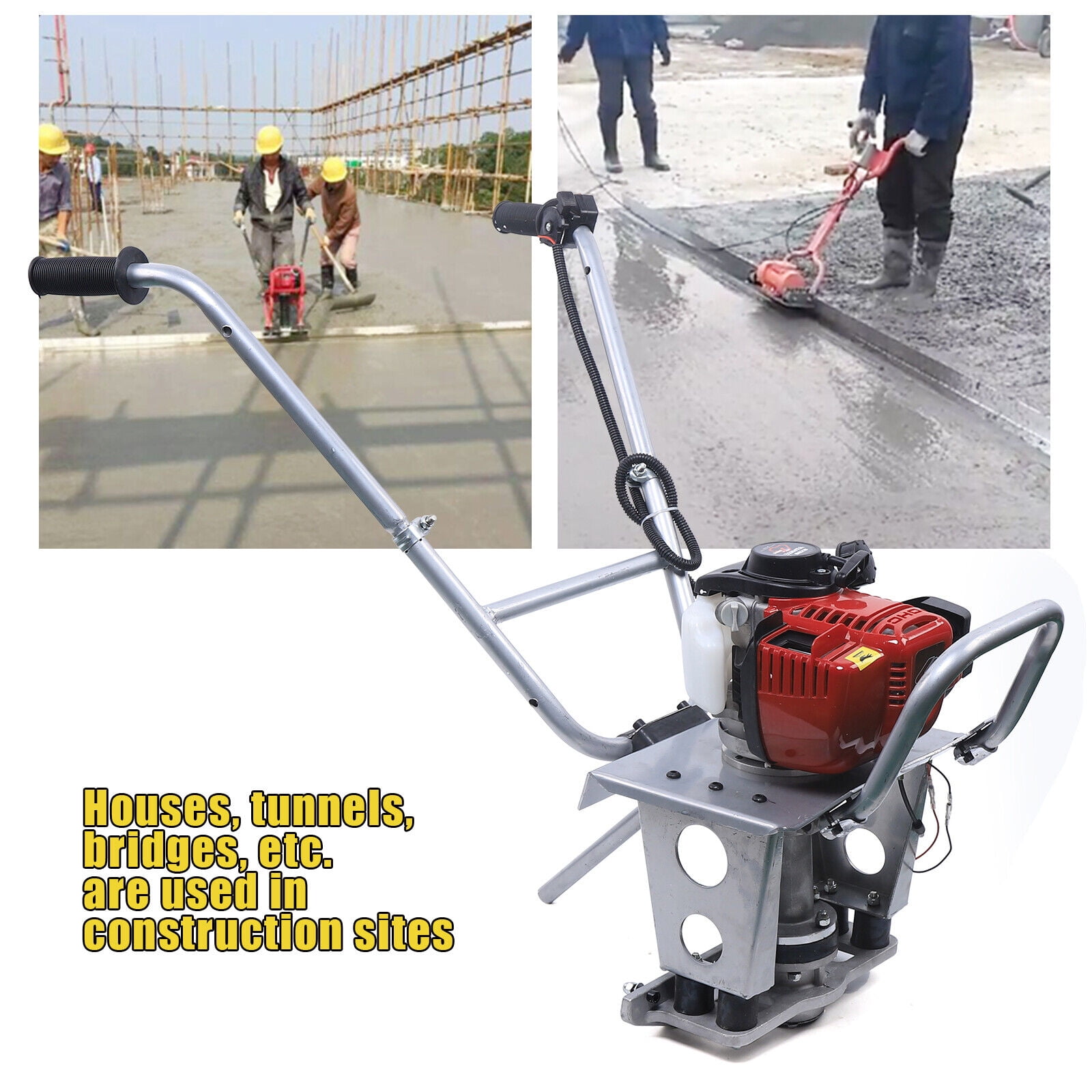 ZhdnBhnos 4 Stroke 38.5CC Concrete Vibrating Machine Finishing Float