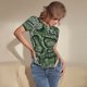thumbnail image 3 of Fotbe Green Snakeskin Body de Mujer con Cuello Redondo y Mangas Cortas, Sin Mangas Ajustado, Suave, Cómodo y Básico-Small, 3 of 7
