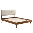 thumbnail image 3 of Modway Bridgette King Wood Platform Bed with Splayed Legs in Walnut/Beige, 3 of 9