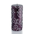 thumbnail image 1 of Jeco CPZ-110 3 x 6 in. Scroll Pillar Candle, Purple, 1 of 1