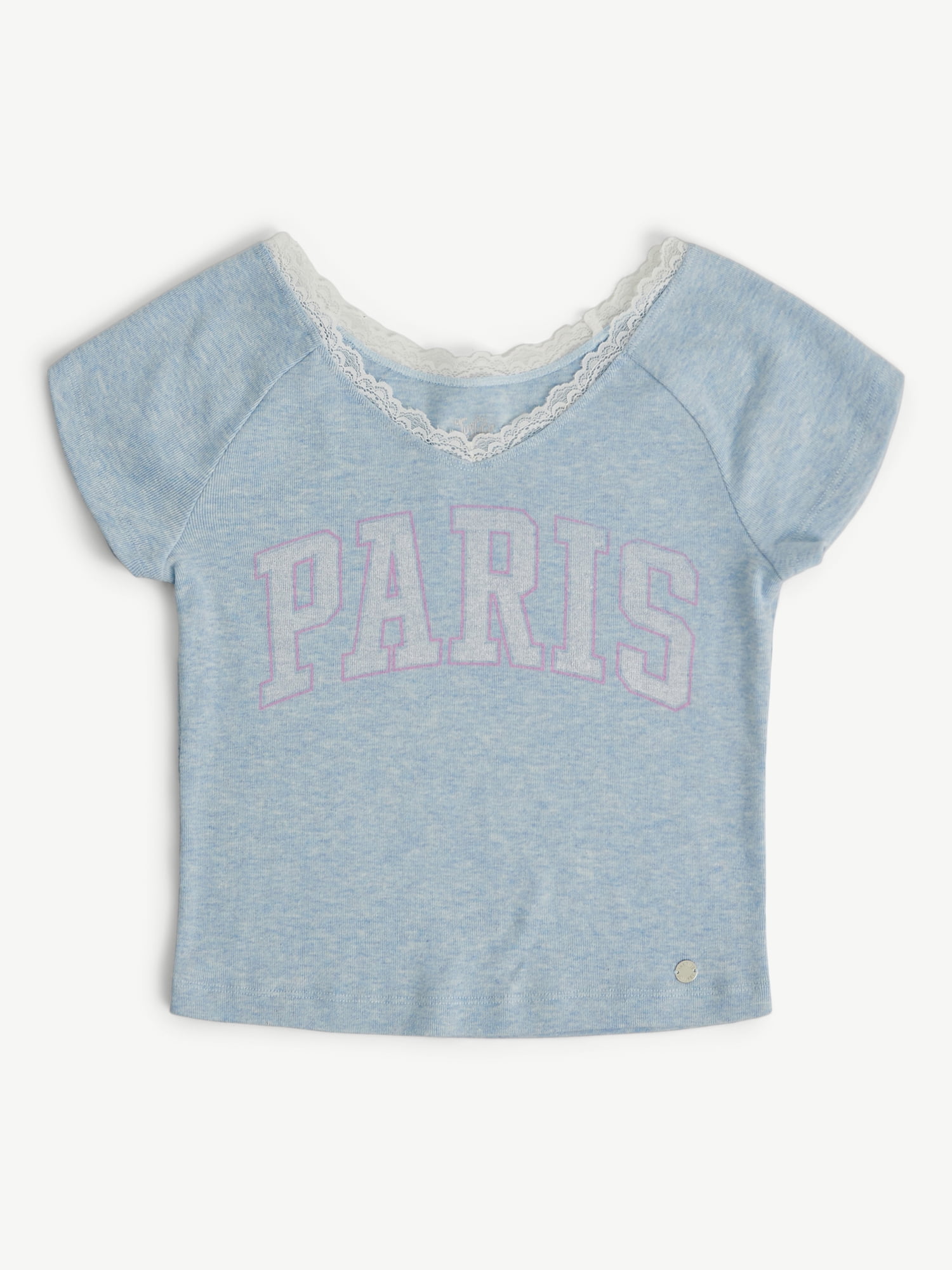 Justice Girl's Lace Trim Graphic Tee, Sizes XS - XLP
