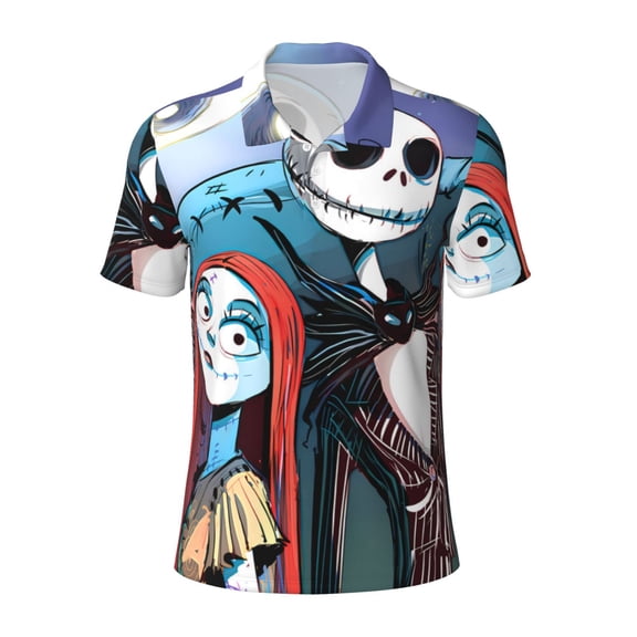 Sigee The Nightmare Before Christmas At for Mens Polo Shirts Quick Dry Short Sleeve Golf T Shirt Performance Moisture Wicking Casual Workout,Medium