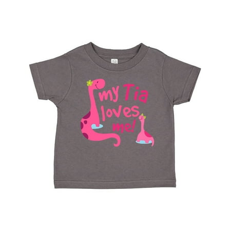 

Inktastic Tia Loves Me Niece Girl Dinosaur Gift Toddler Toddler Girl T-Shirt