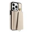 thumbnail image 3 of ELEHOLD Wallet Case for iPhone 16 Pro, PU Leather Flip Case with Crossbody & Wrist Strap,Full Protection Case with Card Slots & Kickstand,Beige, 3 of 7