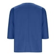 thumbnail image 5 of Taqqpue Womens Cotton Linen Shirts Solid Color 3/4 Sleeve V Neck Blouse Tops Loose Fit Casual Flowy Long Sleeve Plus Size Tees, 5 of 7